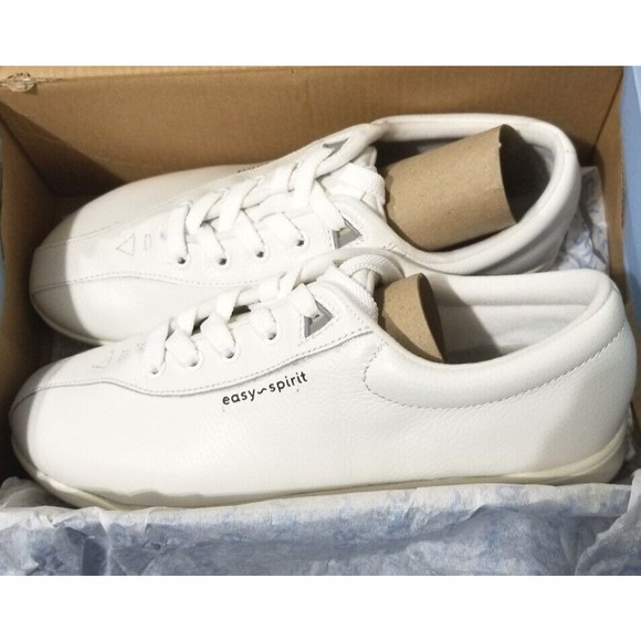 Easy Spirit Shoes - Womens Easy Spirit ESAP1 White Leather Athletic Shoes, 7M, Sneakers